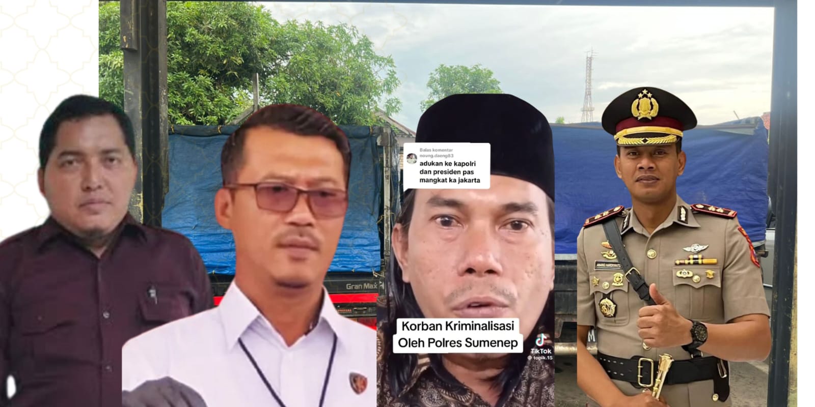 Dari kiri : Ach Supyadi, S.H., .M.H, Kasatreskrim, Wartawan Senior Erfandi, Kapolres Sumenep