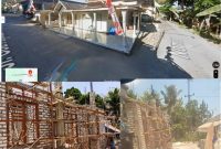 Ket Foto: Rumah lama milik H. Halik (atas) dan pembangunan rumah baru (bawah) di Desa Payudan Daleman, Kecamatan Guluk-Guluk, Sumenep.