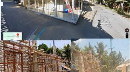 Ket Foto: Rumah lama milik H. Halik (atas) dan pembangunan rumah baru (bawah) di Desa Payudan Daleman, Kecamatan Guluk-Guluk, Sumenep.